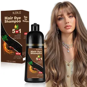 Light Brown Hair Dye Shampoo 5 in 1, Rich Color Shine for 3–4 Weeks, Premium Coloring Shampoo for All Hair Types, Gentle Herbal Formula Safe for Damaged Hair, Easy At-Home Use for Women & Men 500ml