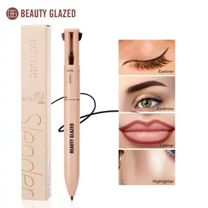 Beauty Glazed 4-in-1 Multi-Function Makeup Pen - Travel Eyeliner, Eyebrow Pencil, Lipliner, Highlighter, Waterproof Portable Cosmetic Tool gift