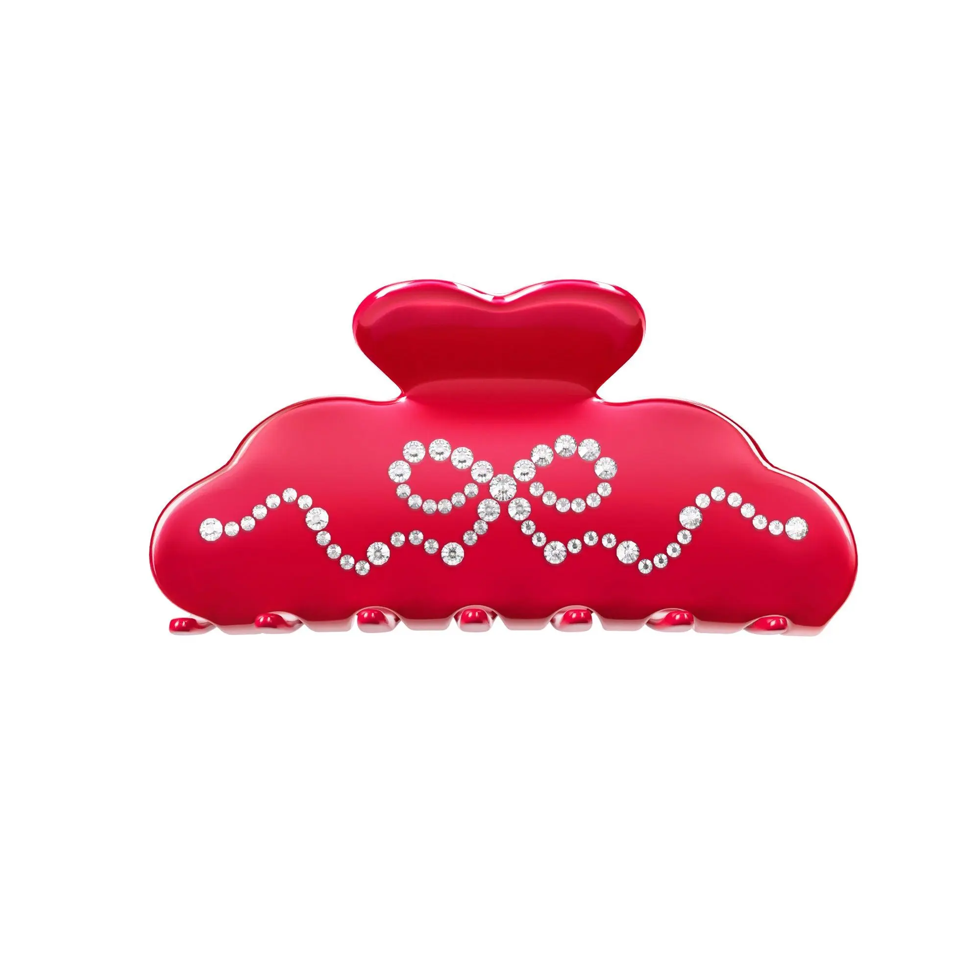 Velvet Caviar Red Crystal-Studded Hair Clip, Fashion Hair Accessory for Girls, Crystal-Studded Hair Clips Velvet Caviar Red Crystal-Studded Hair Clip, Fashion Hair Accessory for Girls, Crystal-Studded Hair Clips