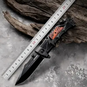 Multi-functional Portable Rosewood Handle Folding Fruit Knife, Ultra Sharpness and Durability Stainless Steel Pocket Knife for Home Kitchen and Outdoor Camping BBQ