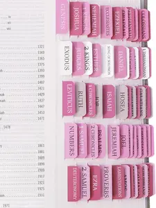 Pink Bible Tabs for Women and Men, Laminated Bible Tabs for Study Bible, Bohemian Themed Bible Tabs for Easy Browsing, Simplify Your Life