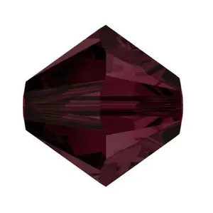 100pcs Preciosa Faceted Bicone Crystal Beads, Garnet (Dark Red), Size Selections: 3mm/4mm/6mm