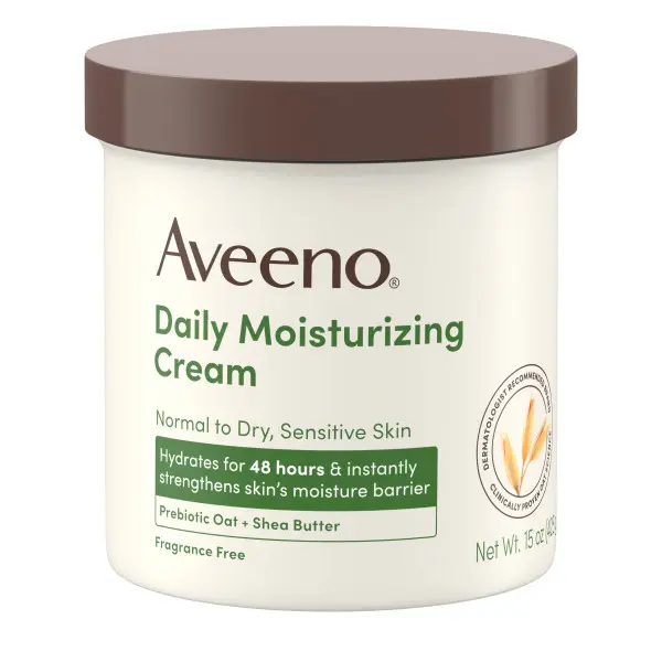 Aveeno Daily Moisturizing Cream, Fragrance Free, 15 Oz