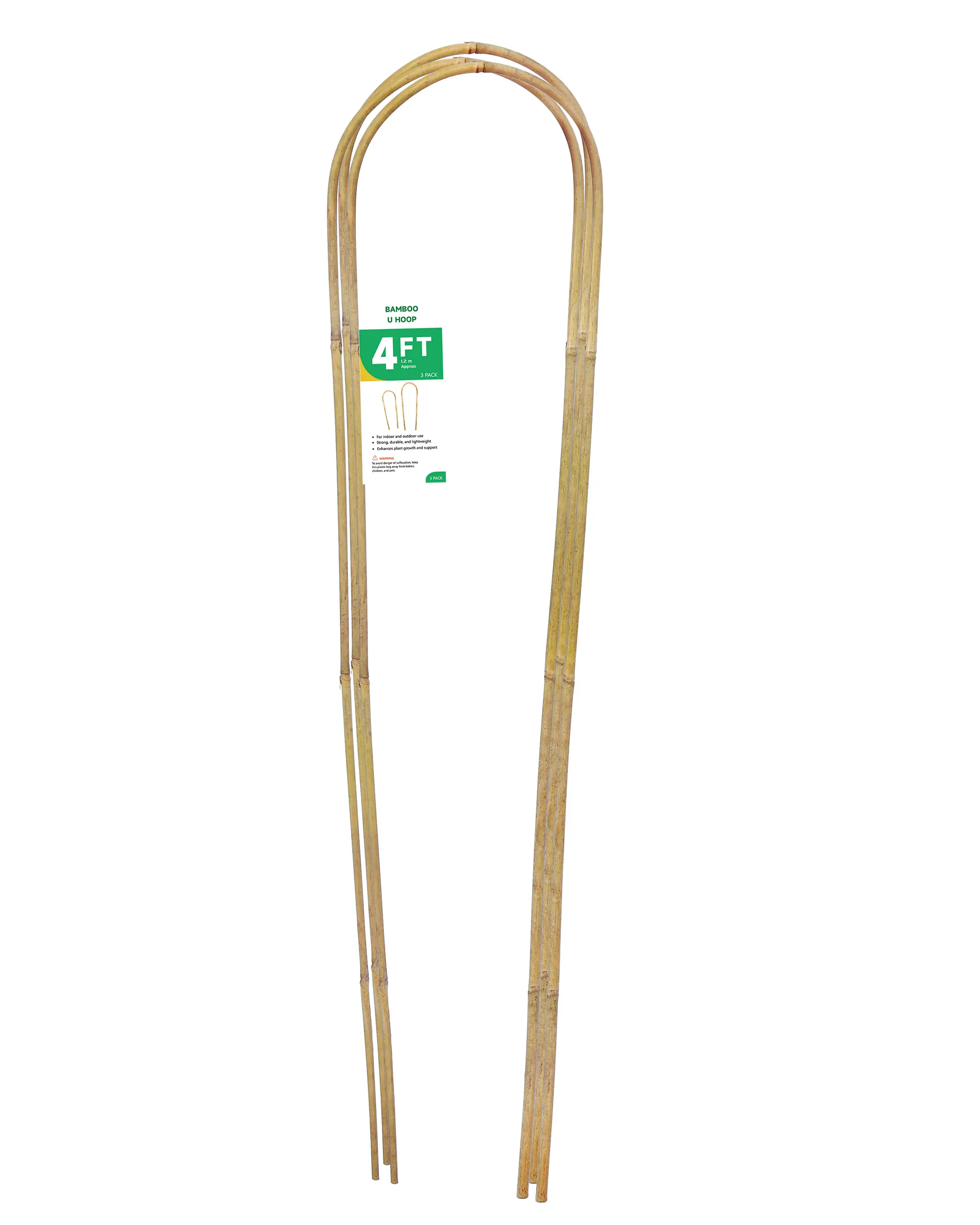 4ft Bamboo U-Trellis – Natural Garden Support for Climbing Plants & Flowers (3pcs)