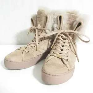 Pre-owned Louis Vuitton Suede Small Leather Goods Monogram Embossed High Top Sneakers