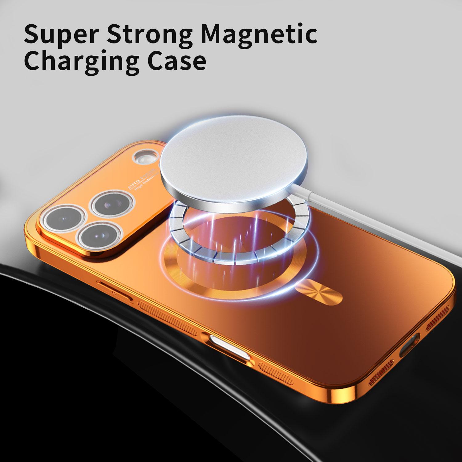 Plating Magnetic MagSafe Case for iPhone 17 16 15 14 13 Pro Max Wireless Charging Shockproof Cover