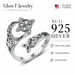 925 Sterling Silver Celtic Knot Ring Witch Knot Ring Nudo de Bruja Plata 925 Original Sterling Silver Adjustable Witch Knot Rings Open Ring Hecate Ring Pagan Witchtok Protection Witchy Jewelry for Devotion for Ceremonyfor Women