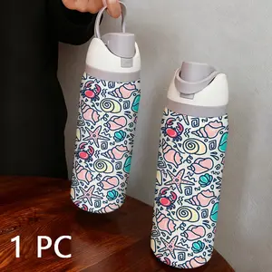 Loyr 32oz Dual Drink Water Bottle, Drinkware, Creative Seashell Pattern Insulated Tumbler, Stainless Steel, Perfect Gift, Outdoor & Daily Use