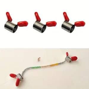 8pcs Stainless Steel Beading Spring Clips - DIY Jewelry Making Tools, Anti-Drop Wire Holders for Crafting & Sewing