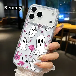 Magnetic Phone Case for iPhone 17 16  Pro Max Plus 15 14 13 12 11 Air E Ghostly Floral Fantasy  Hard Acrylic Back Soft Silicone Edge Full Coverage Cellphone Cover