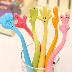 5/10pcs Random Colorful Bendable Finger Ballpoint Pens - Unique Finger Shape, Creative Silicone Grip, Medium Point, Screw-Off Cap, Fun Office & Craft Gift Set, Fun Writing Tools | Playful Design | Durable Writing Instruments