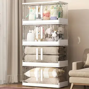 New KHNR Storage Bins with Lids, 21 Gal Collapsible Storage Bins With Lids - Plastic Storage Bins with Lids, Large Closet Organizers and Storage, Double Door Stackable Storage Bins for Clothe Boxes