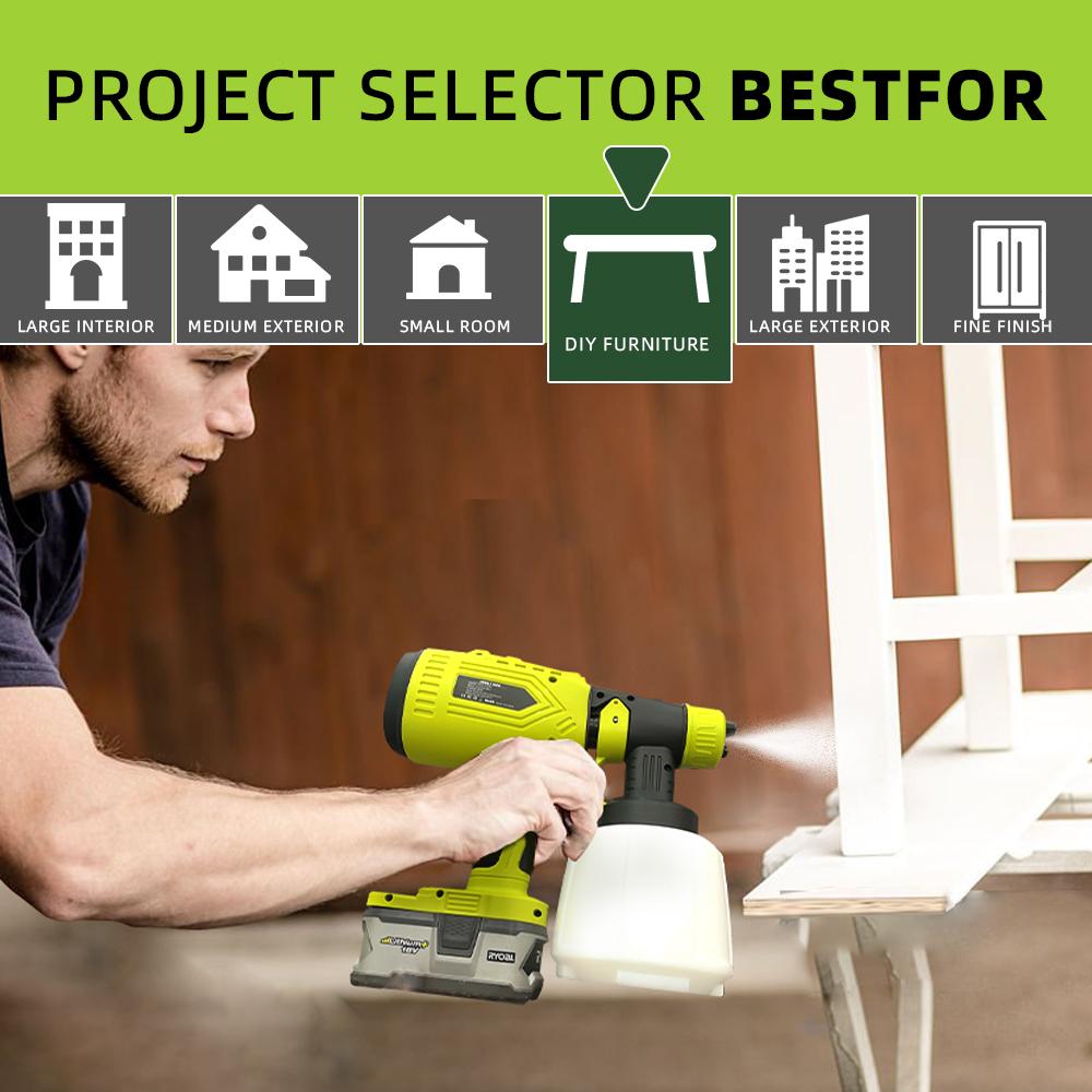 200W Cordless HVLP Paint Sprayer for Ryobi 18V ONE+, 4 Nozzles, 3 Patterns, 1000ML Container, Handheld Spray Gun (No Battery) 200W Cordless HVLP Paint Sprayer for Ryobi 18V ONE+, 4 Nozzles, 3 Patterns, 1000ML Container, Handheld Spray Gun (No Battery)