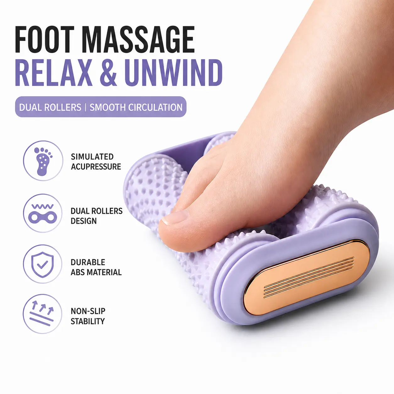 Double Row Magnetic Massage Roller - Fitness Balance Training Tool for ft Fascia Release, Muscle Soreness Relief from Standing & Sports Recovery, Ideal Gift Choice, Fascia Release Tools, Foot Rollers neuropathy pain