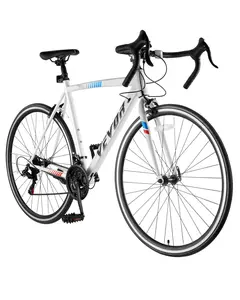 Road Bike Racing Bicycle 700C Shimano 21-Speed Drivetrain Caliper Brakes Carbon Steel Frame Lightweight Durable Unisex Road Bike for Training, Commuting and Long Rides with Responsive Handling
