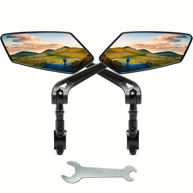 Mountain Bike Rearview Mirror Electric Bike HD Flat Reflective Mirror for Handlebar Safety & Visibility Universal Fit Glass Accessories，Handelbar Mirror，Bike Mirror