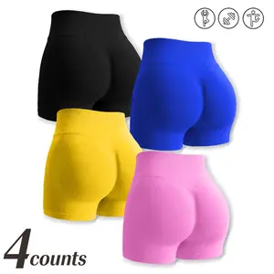 Hijesse Women's High-Waisted Tummy Control Workout Shorts | Scrunch Butt Lifting, Curve Hugging, Stretch Cycling Shorts for Spring & Summer Holiday Fitness