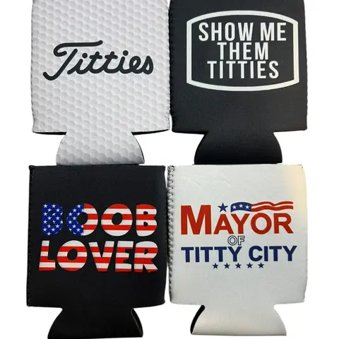 I Love Titties Bundle Can sleeve Set Of 4 beer can holder sleeve boating Coolie Drinkware Beverage Mug Tumbler Portable Bottles Cup funny gift