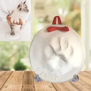 8 in 1 Pet Paw/Handprint Plasticine Light Clay DIY Kit-includes Stand, Brush, Mold Box, Letter Stamp, 1 Ribbon-For Cat, Dog, Small Pet-Sincere Custom Keepsake for Pet Owners-Features Pet Souvenirs, Gifts, Handmade Items, Quality Molds, Premium Materials