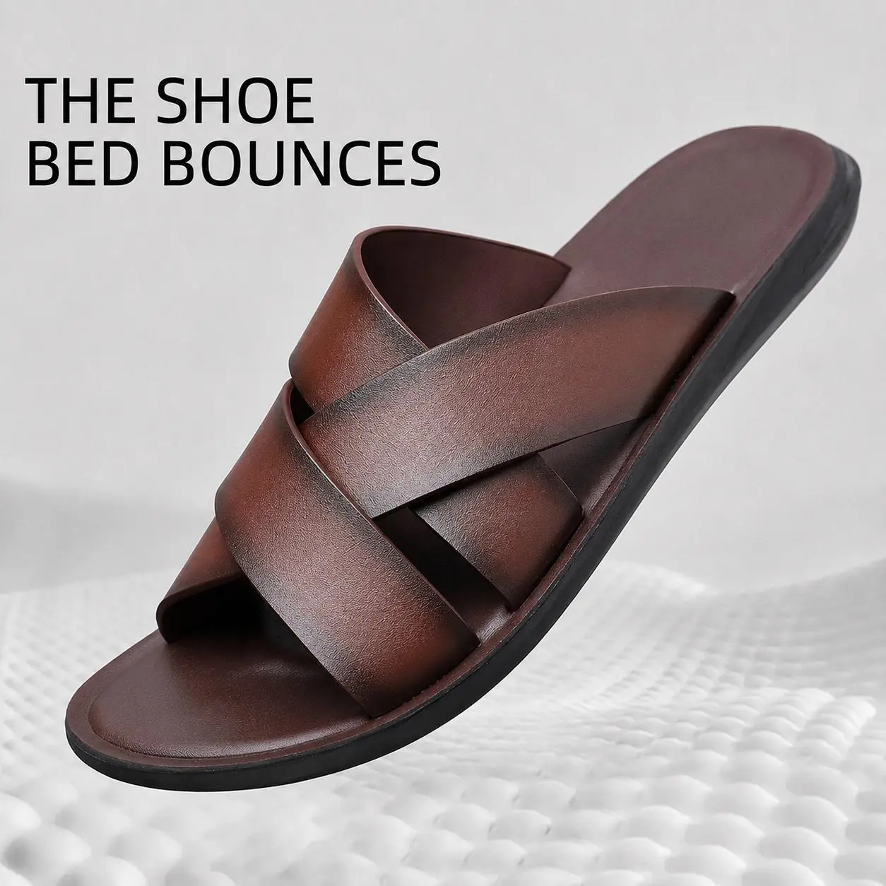 Men's Open-Toe Slip-On Flat Sandals - 2026 Lightweight Quick-Dry Sports Sandals for Beach, Outdoor Water Walks