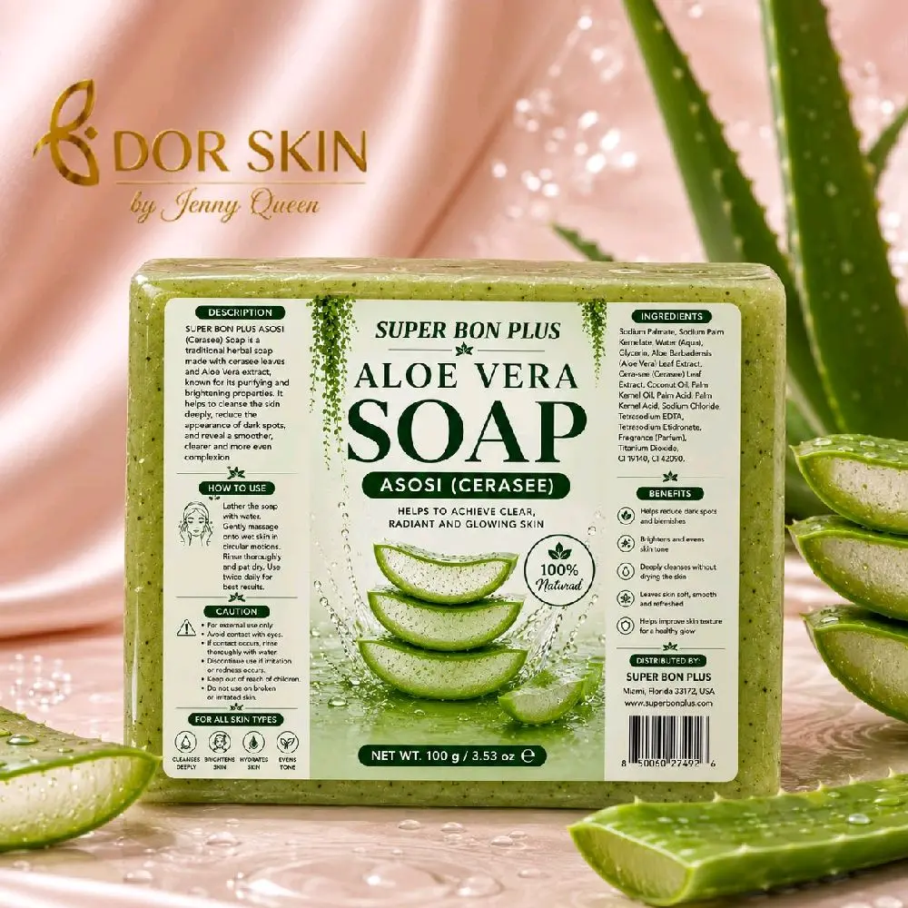 (asosi) aloe vera,moringa soap face &body
