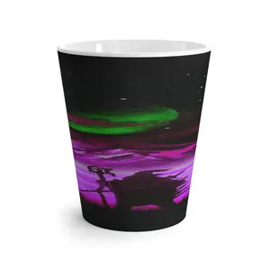 Northern Lights Silhouette Latte Mug | Aurora Sky Coffee Cup