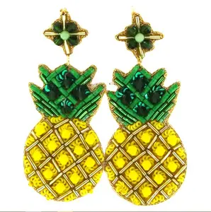 Pineapple Beaded Earrings