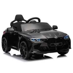 BMW M4 [12v ]Kids ride on toy car 2.4G W/Parents Remote Control,Three speed adjustable,Power display, USB,MP3 ,Bluetooth,LED light,story,A handle with wheels and a pull, easy to carry rm toddler toy car Black POLYETHYLENE