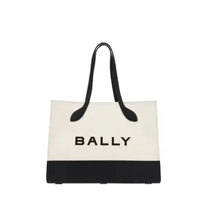 Bally Elegant Two-Tone Leather Tote Shoulder Bag