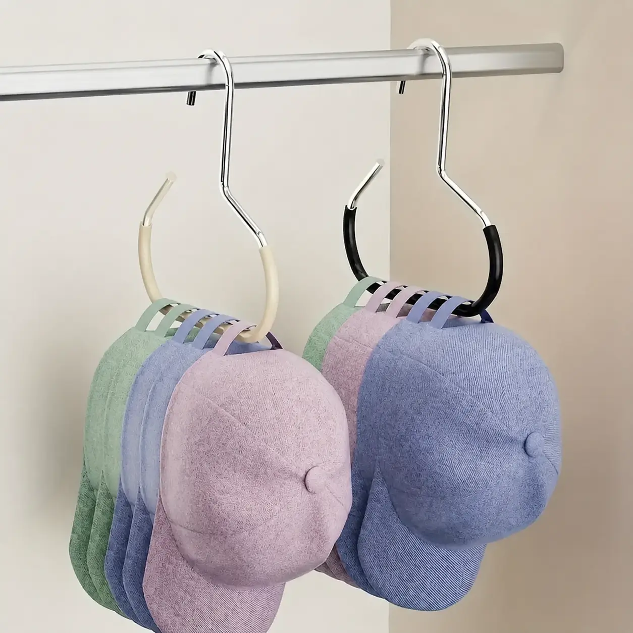 3 Pieces Non-Slip Metal Round Hat and Scarf Hangers, Hat Hooks Storage, Hat Holder, Space-Saving Multi-Functional Closet Organizer, Ideal for Home Storage and Clothing Organization
