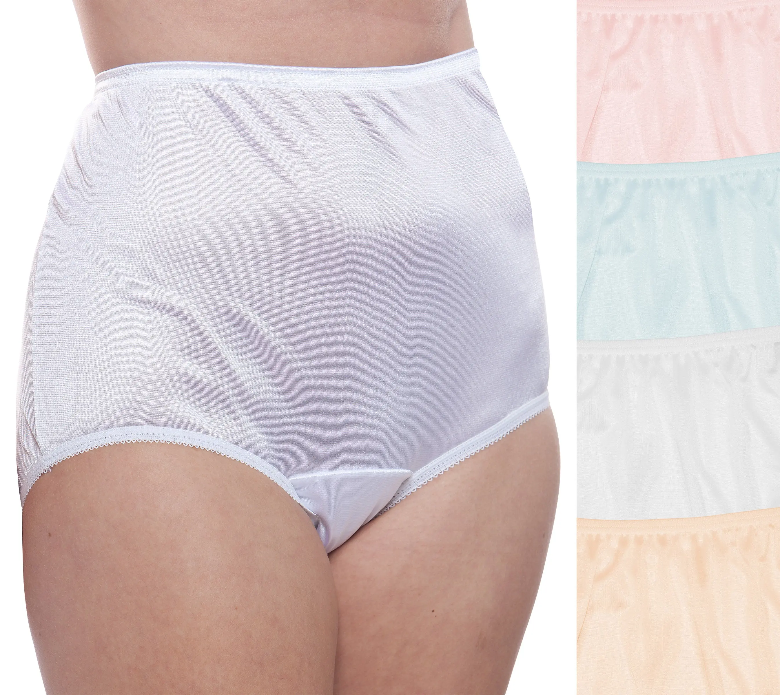 Nylon Brief Panty (Style 331/Plain Jane) 4 Pack in Pastels