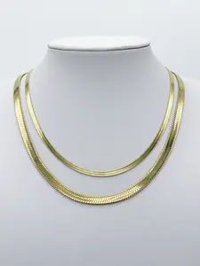 Stainless Steel Herringbone Necklace - Unisex 6mm Width Chain for Layering