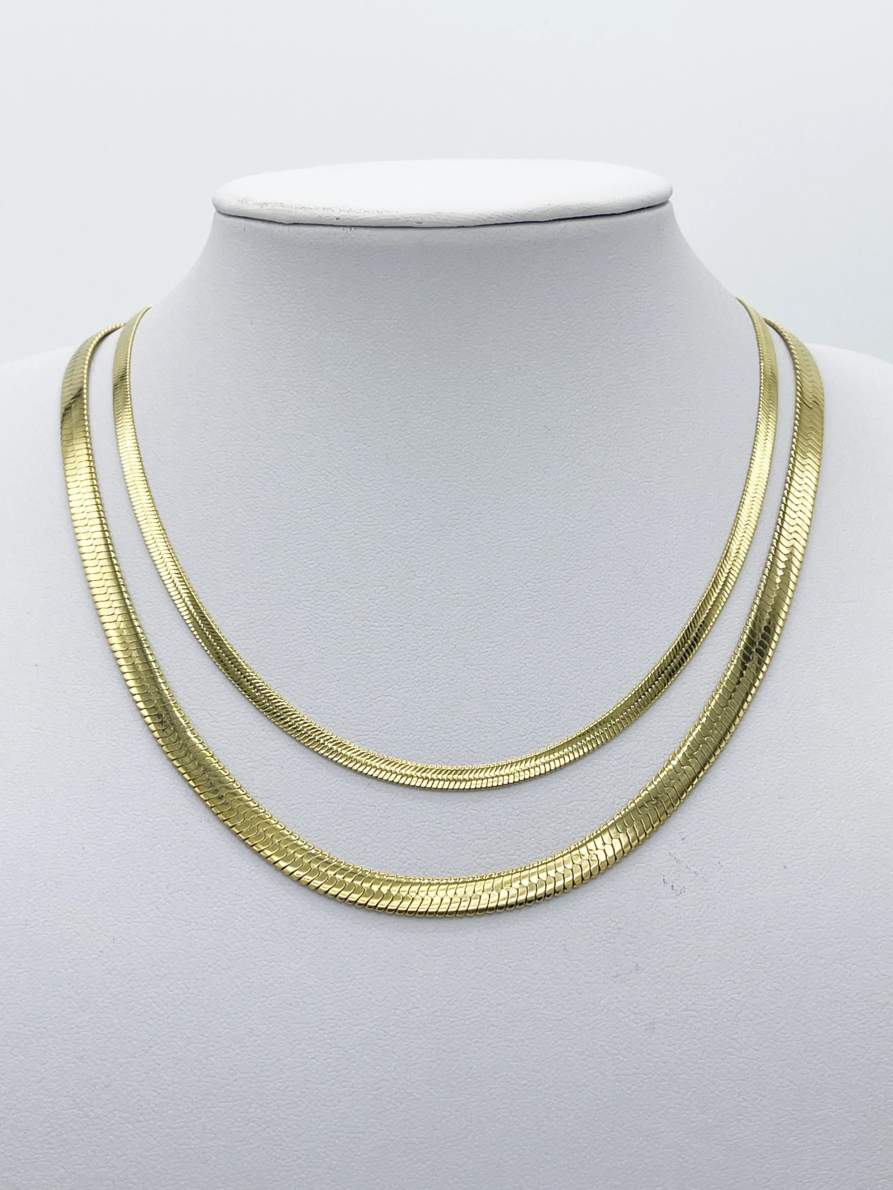 Stainless Steel Herringbone Necklace - Unisex 6mm Width Chain for Layering
