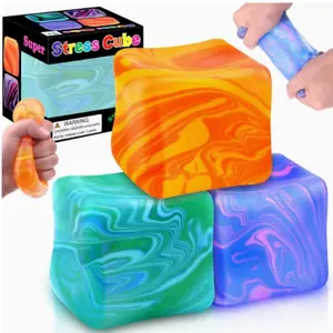 Ice Sugar Cube Fidget Toy, Portable Stress Relief Cube Balls, High Density Soft Squeeze Design, Soothing Sensory Toy for School, Home and Office oobleck squishy