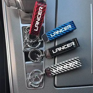 Mitsubishi Lancer Luxury Lite Carbon Fiber Keychain Available in Multiple Colors, Compatible with All Keys, Stylish Automotive Accessory