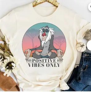 "Lion King Rafiki Positive Vibes Only T-Shirt: Family Matching Tee for Trip - Unisex Adult T-shirt"