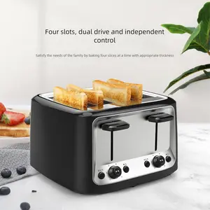Toaster for home use, multifunctional automatic breakfast toaster, 4-slice baking and heating