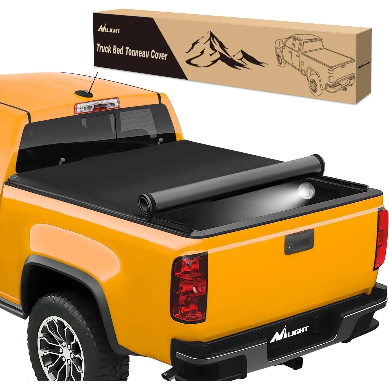 Nilight Soft Roll-Up Pickup Truck Cover, Tonneau Cover with Aluminum Rails & Double-Layer Sealed Fit, Compatible with Chevy Colorado/GMC Canyon 2015-2025 6.2 ft Pickups, Pickup Truck Covers