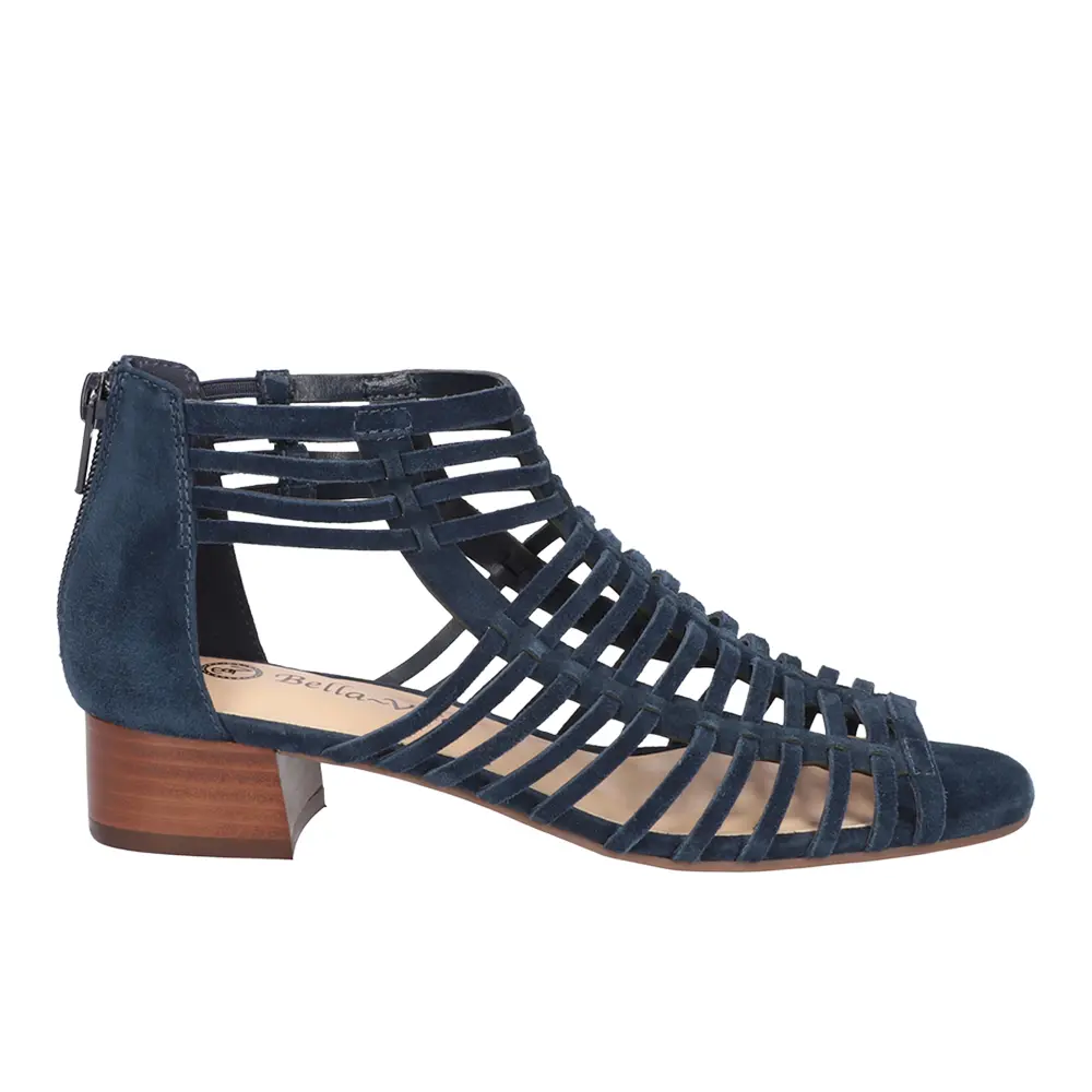 Bella Vita Womens Holden Block Heeled Strappy Gladiator Casual Sandals Casual Low Heel 1-2" - Blue