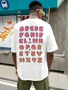 2025 New American heavy cotton large size MEN'S short sleeve T-shirt summer hip hop style fried street plankton  big letter half sleeve unisex T-shirts