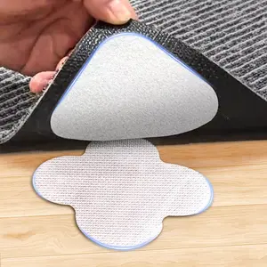 16 Sets Super Adhesive Carpet Pad Gripper, Heavy Duty Hook and Loop Strips Rug Tape for Hardwood Floors Tile, Rug Corners to Hold Rug Down, Keep Area Rugs Safe and in Place,home essentials