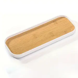 1pc/2pcs Bathroom Vanity Tray, Rectangular Bathroom Tray for Counter, Marble Tray for Soap Dispenser Perfume Jewelry, White, Bathroom Trays