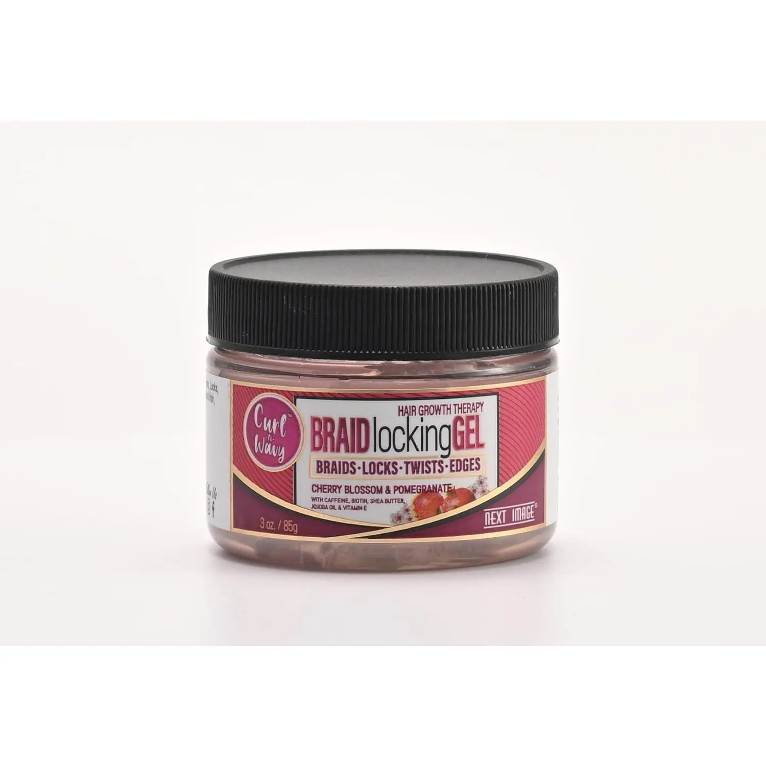 NEXT IMAGE Braid Locking Gel - Scented Cherry Blossom & Pomegranate, Antibacterial, Vitamin A Infused, Scalp Safe, 3oz Haircare Styling Gel for Braids