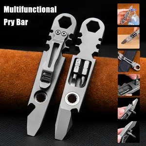 Titanium Alloy Pry Bar Tool, High-Quality Multi-Function Keychain, Pocket Clip Camping Tool, Compact Daily Carry Edc Tool