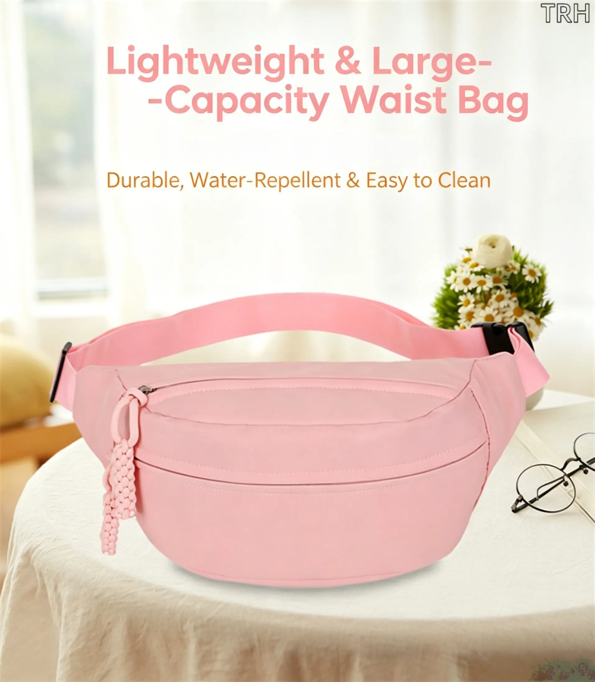 Waterproof Fanny Pack for Women, Large Capacity Crossbody Waist Bag, Lightweight Adjustable Belt Bag, Casual Sling Bag for Travel, Hiking & Daily Us