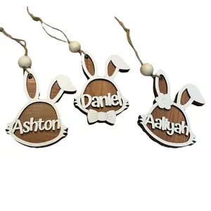 Easter bunny tags for Easter baskets and spring decor, made with real reclaimed barn wood, Easter basket decor Flower Gift