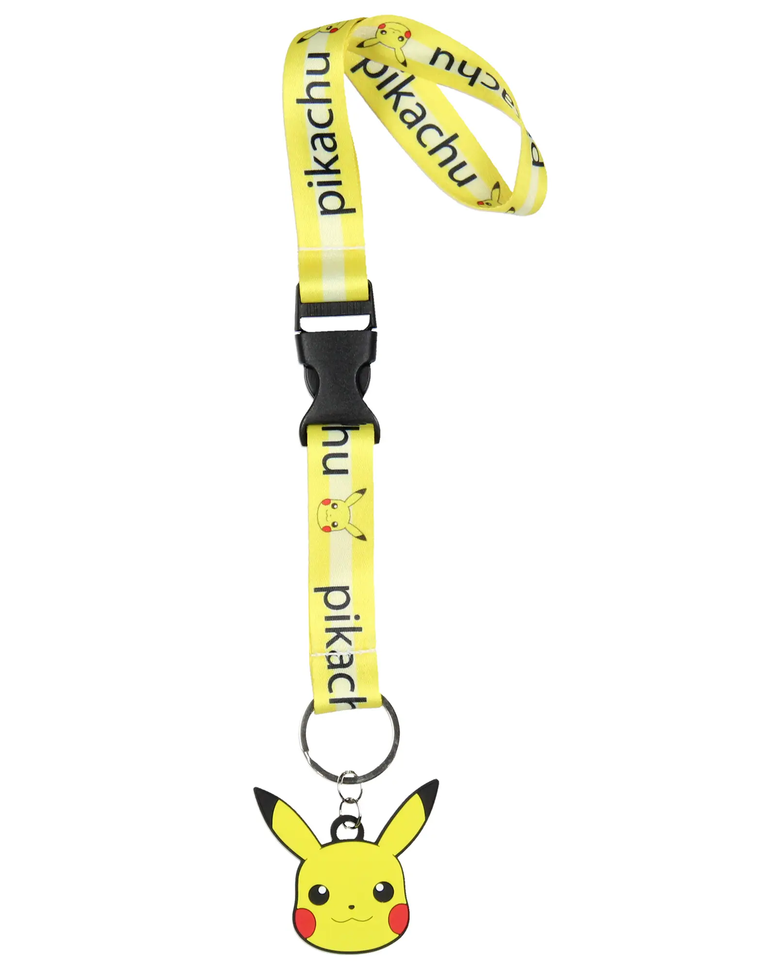 Pokemon Pikachu Rubber Charm Wrist Strap Lanyard, OSFM Keychain for Men/Women with Keychain Included (Office Identification Badge Accessory)