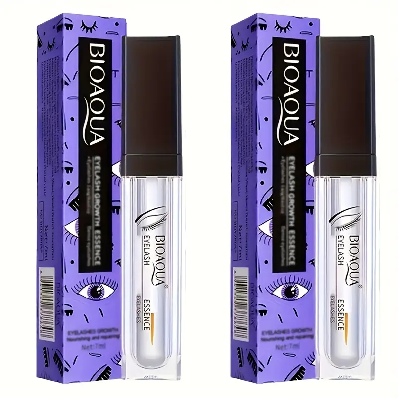 Set of Two Bioaqua Eyelash Serums, Renewing Eyelash Lengthening Serum - 7Ml Each, Quick-Acting Formula for Volume, Length, And Curl, Made with Natural Ingredients Suitable for Sensitive Dark Brown/Blonde Hair, Durable Lash Growth Serum, Makeup Lash Serum