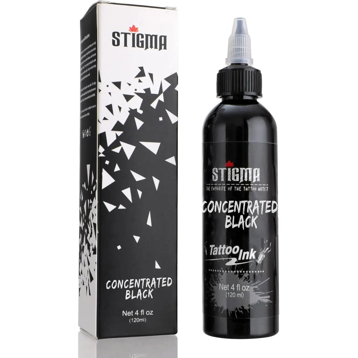 Tattoo Ink Black 4 OZ 120ml Lining, USA Standard Tattoo Pigment Concentrated Color Evenly Vibrant and Bright