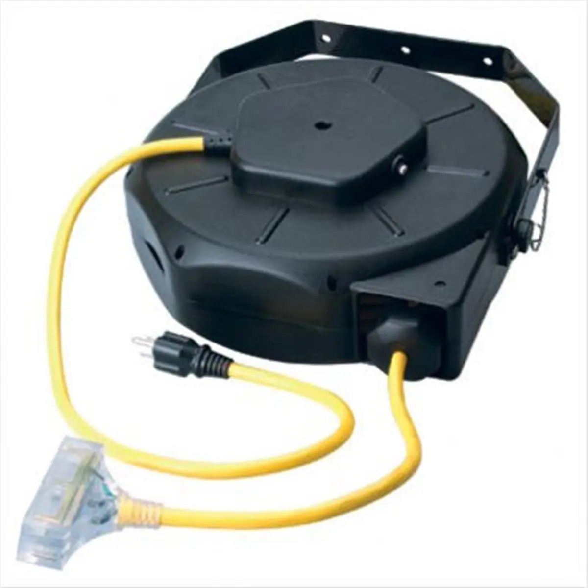 Coleman Retractable Cord Reel - 12-3 Gauge, 50ft, ABS Plastic Construction, Impact Resistant, Locks and Automatically Retracts, Cord Pulls Out, Illuminated Tri-Source for Home Improvement Electrical Equipment & Supplies
